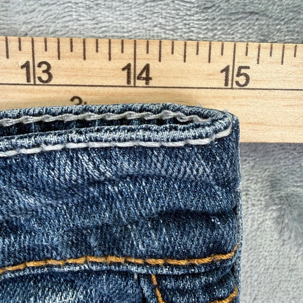BKE Stella Womens Denim Jean Shorts Size 26 Blue Low Rise Frayed Hem